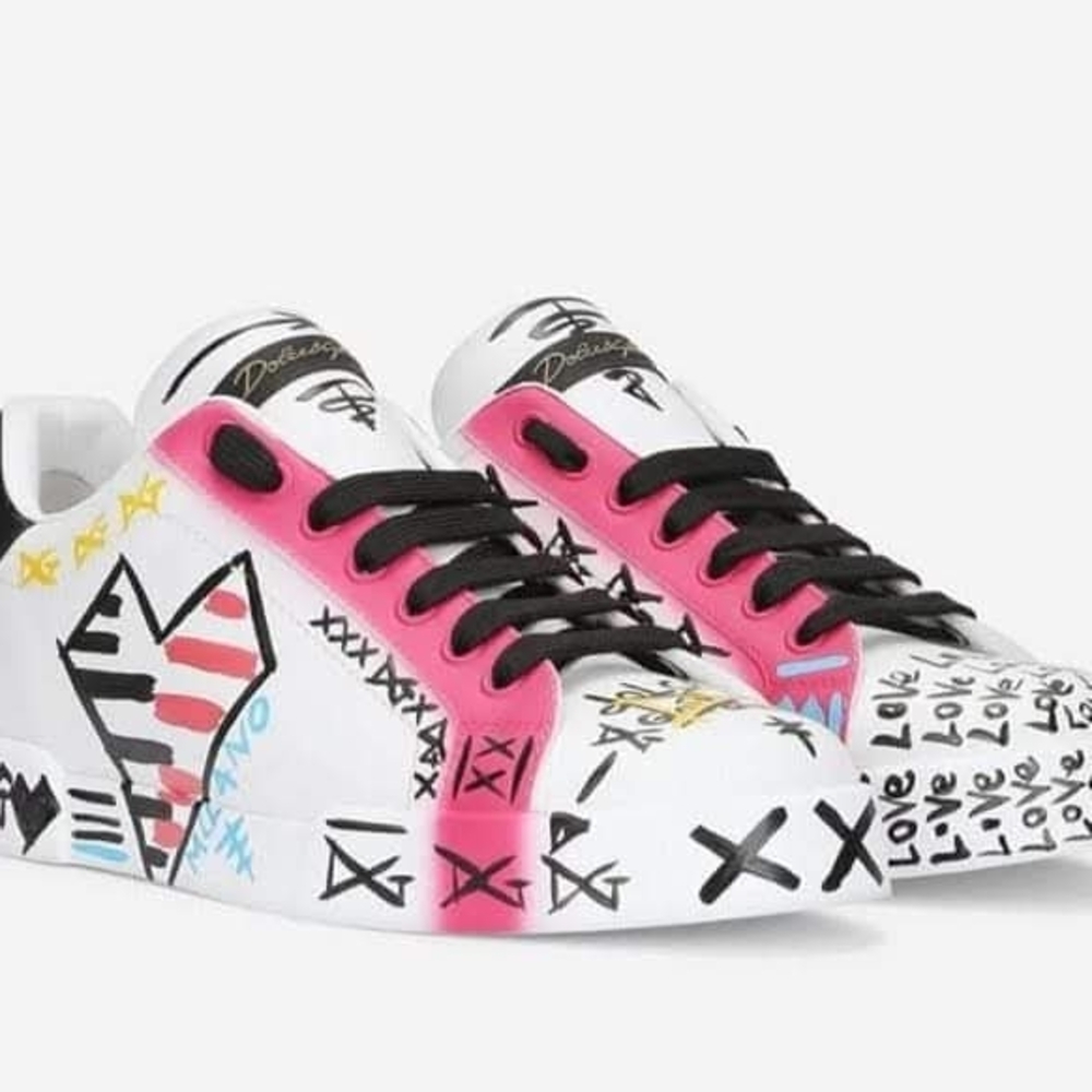 Custom Authenic Dolce & Gabanna Colorful Graphic Fashion Sneakers